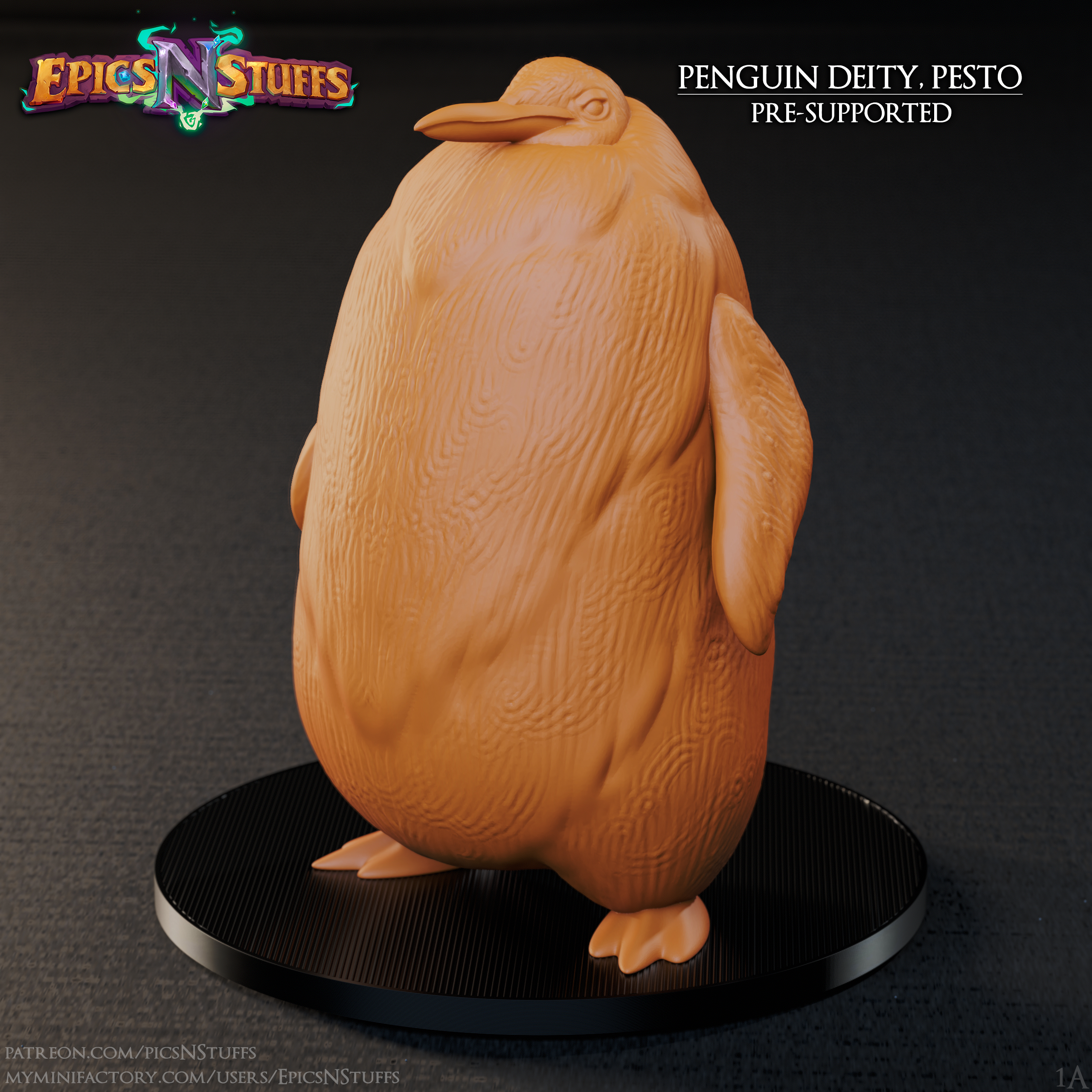 Penguin Deity, Pesto Miniature, Pre-Supported